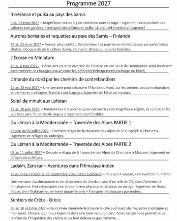 Programme Voyages 2027